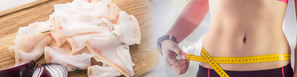 measuring waist with healthy food