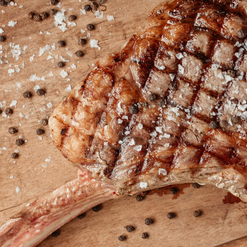 A bone of a ribeye steak