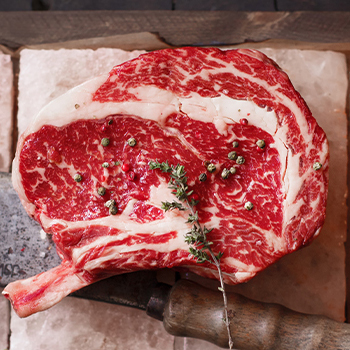 A piece rib eye steak
