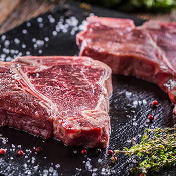 Porterhouse steak on a cutting board