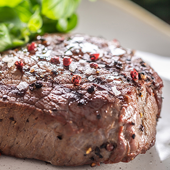 A freshly cooked steak