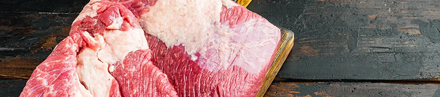 Brisket Flat on a wooden board