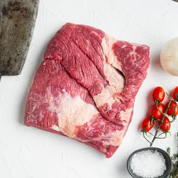 Brisket preparing to cook