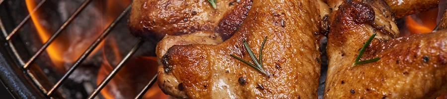 Chicken close up image on grill