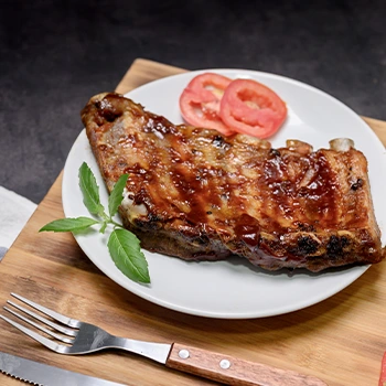 cooked spare ribs in a plate