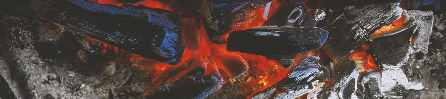 Burning charcoal