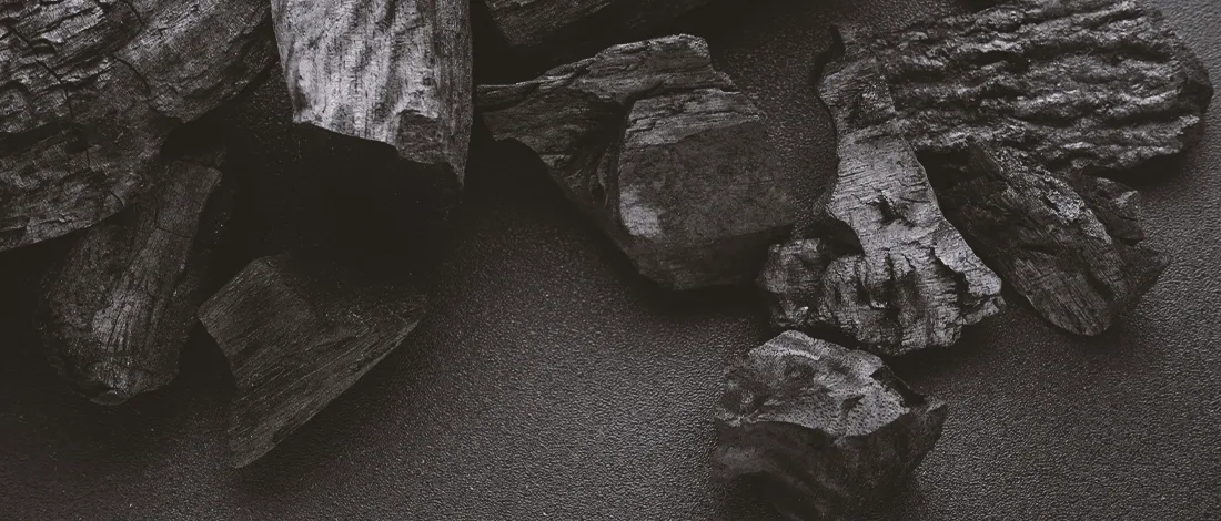 Unlit charcoal