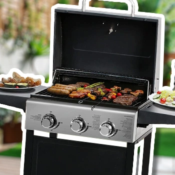 Master Cook Classic Liquid bbq propane gas grill brand in the backyard