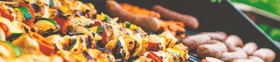Close up shot of food being grilled