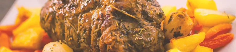 Cooked meat with potatoes