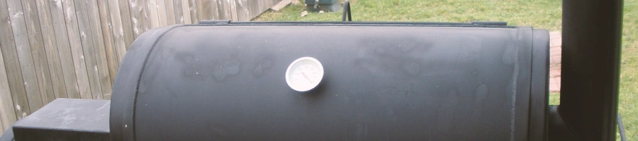Close up shot of a smoker lid
