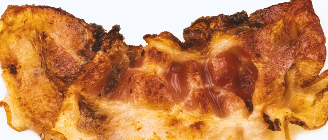 Close up shot of cooked bacon