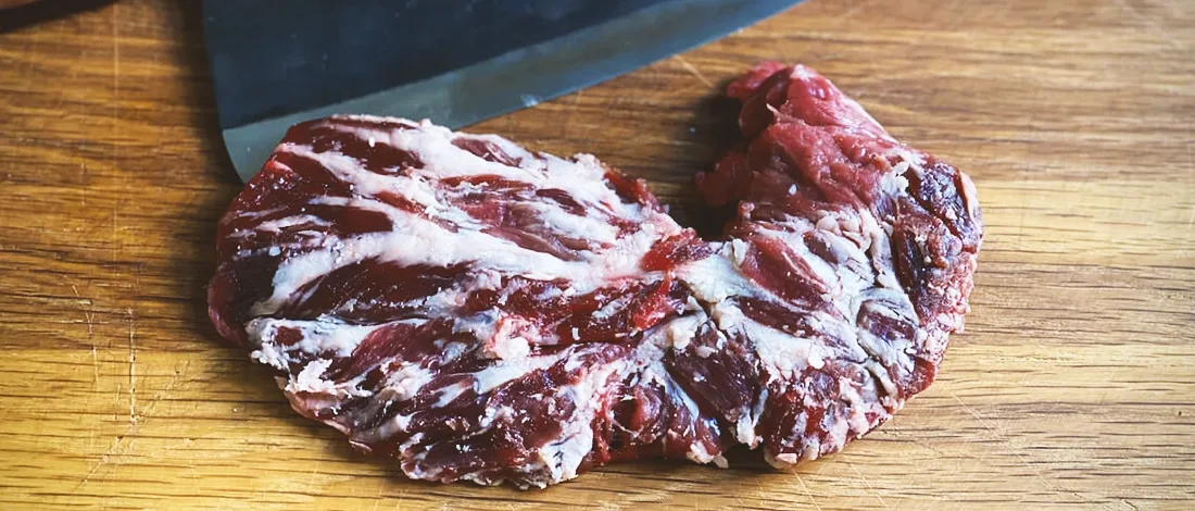 Close up shot of an oyster steak
