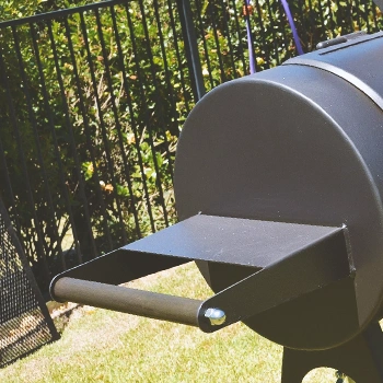 The side of a food smoker