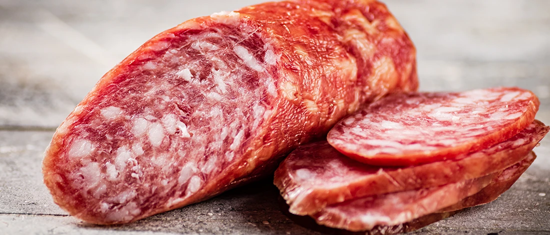 An image of processed salami