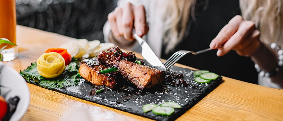 A woman starting to eat meat again