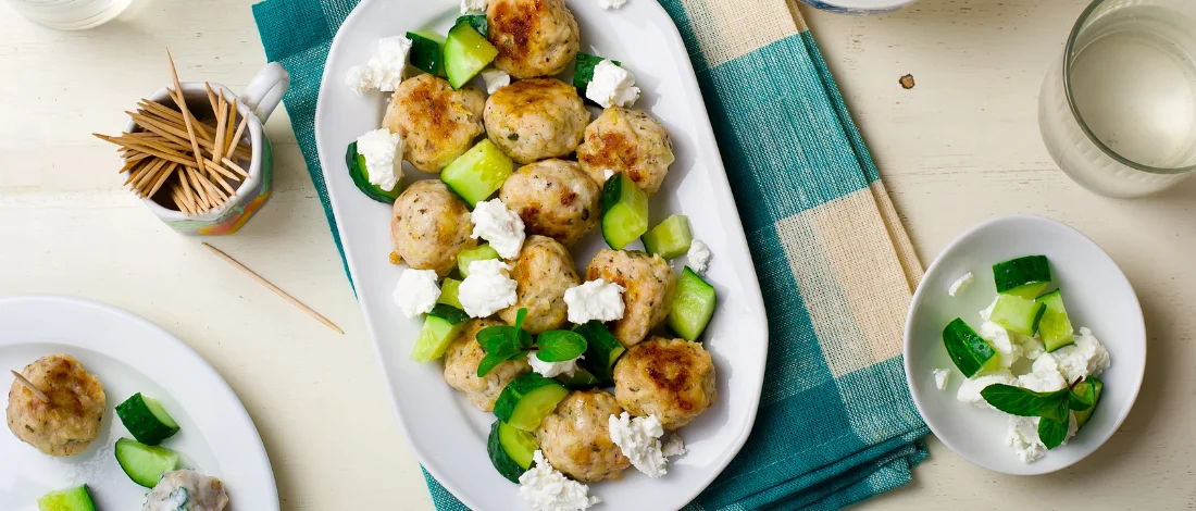 Greek Chicken Meatballs Recipe Featured Image