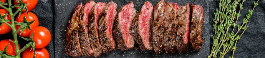 Air Fryer Skirt Steak: top view