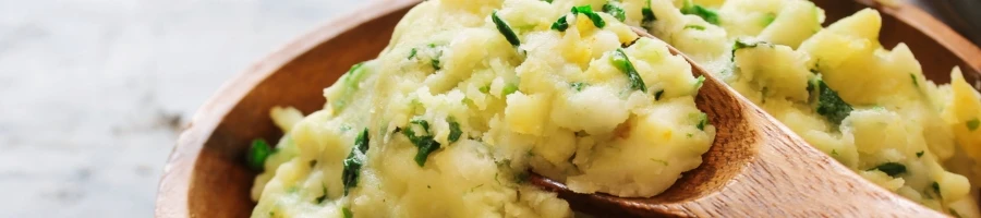 Garlic mashed potatoes in a bowl