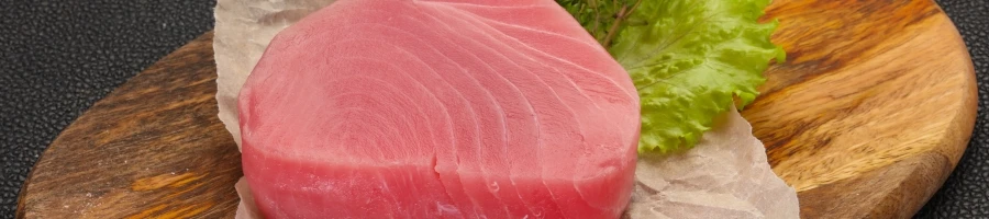 A frozen albacore tuna meat