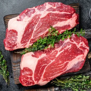 Two pieces of angus beef