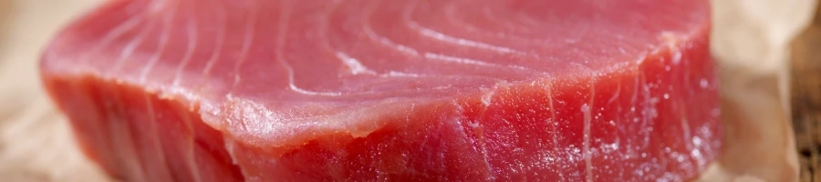 A raw Albacore Tuna Steak