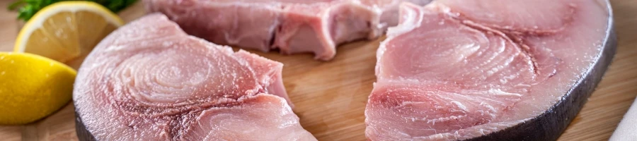 Raw swordfish meat