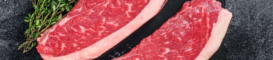 A freshly sliced sirloin meat