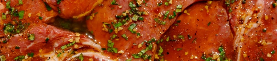 The steak that is being marinated
