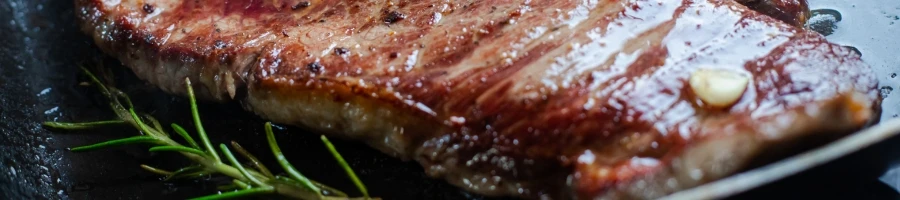 A delicious steak on a pan