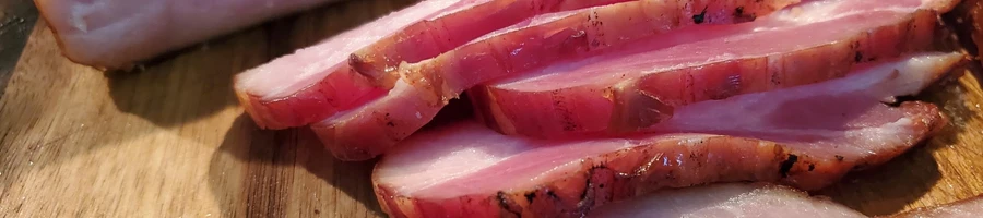 A thick sliced ham