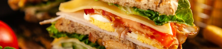 A layers of ingredients of the sandwich