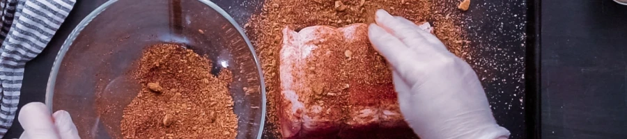 Rubbing a steak