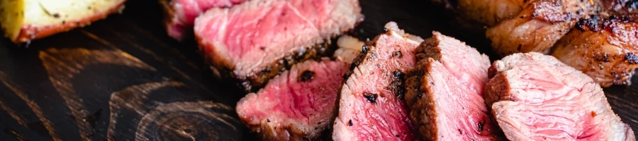 Coffee rubbed steak on a cutting board