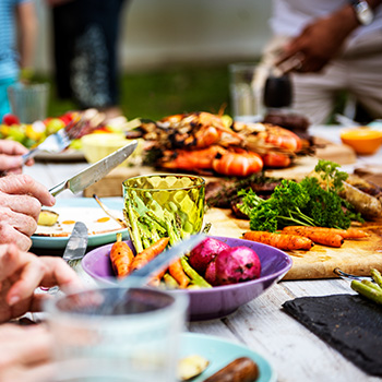 mixed food keto food on a table