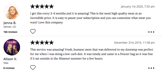 happy customers from Butcher Box