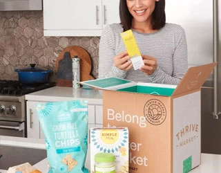 woman with household items