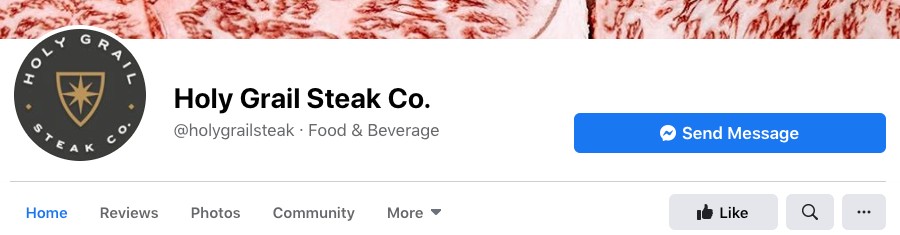 Holy Grail Steaks Co Facebook Page