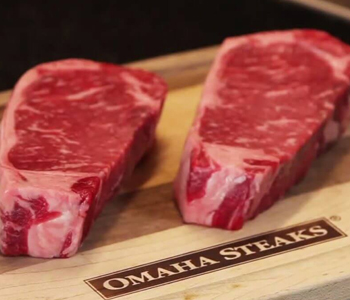 Omaha Steaks on the table