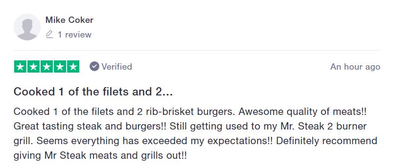 Mr Steak trustpilot review