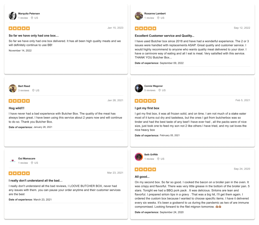Customer Reviews for ButcherBox