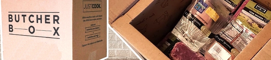 Two boxes of ButcherBox meat delivery brand