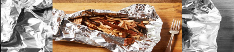 wood chips in foil
