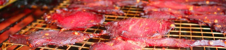 jerky meat on a grill