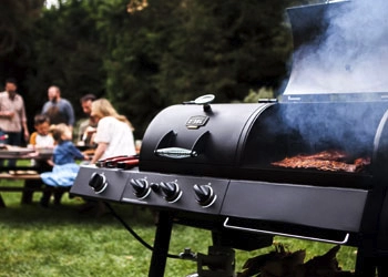 smoking grill outdoors