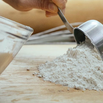 preparing flour