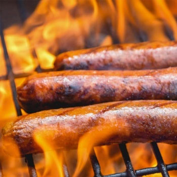 grilling hotdogs