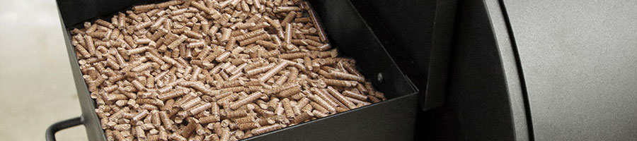 Wood pellets in a grill