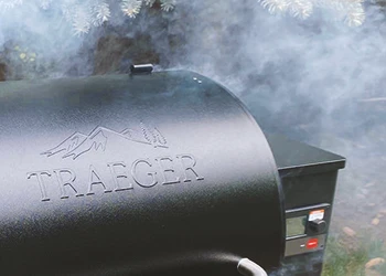 A Traeger Grill smoking food