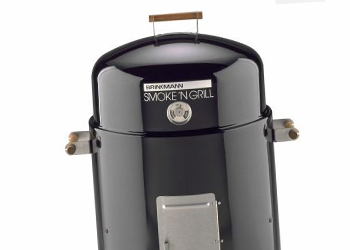 A small charcoal smoker